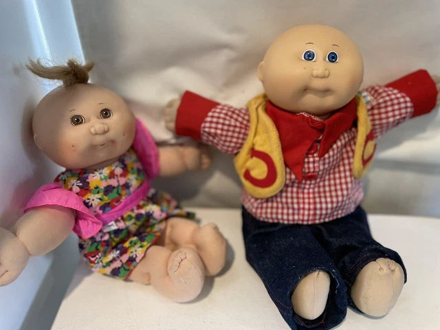 Cabbage patch Doll First Edition 1978-82 Cowboy Bald Blue Eyes Doll Plush Kid