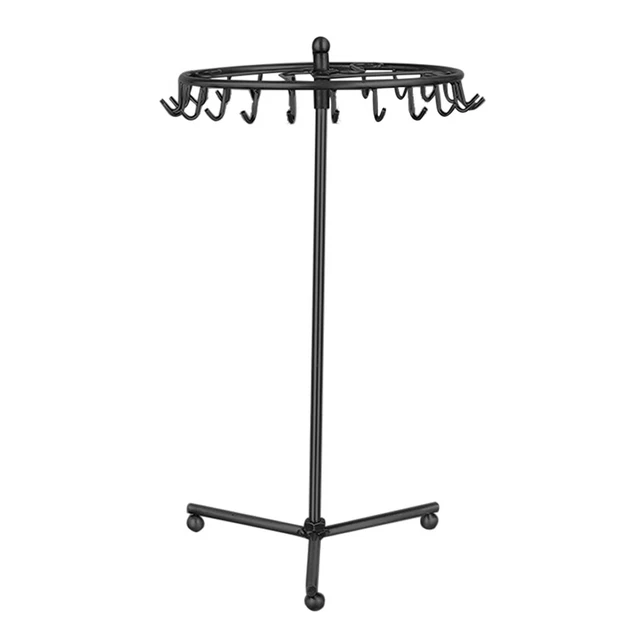 Rotierender Schmuck-Organizer für Halsketten und Armbänder (Triangle Base Black)