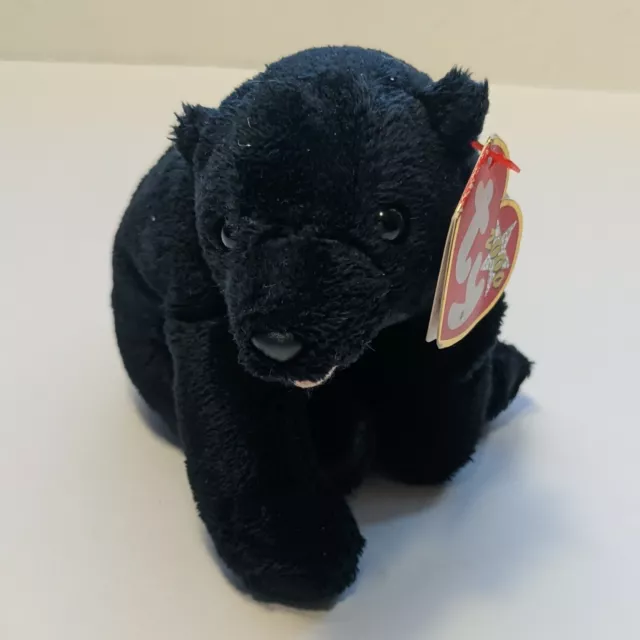 Ty Beanie Baby, Cinders the Black Bear, 2000, Both Tags, Good, Retired