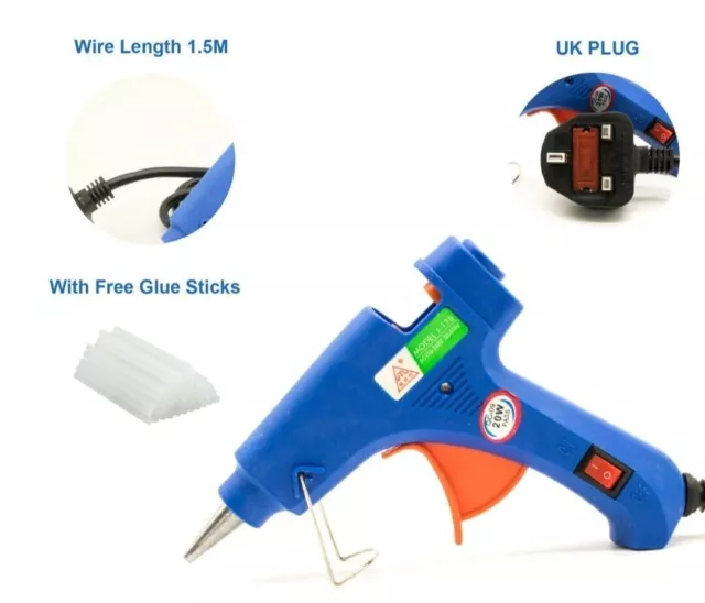 Cordless Hot Melt Mini Glue Gun W/ 30 Sticks Hobby Craft Diy For Dewalt  Battery