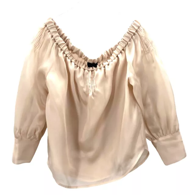 NWT J. Crew Collection Blush Pink Organza Silk Off Shoulder Top Blouse SZ 8