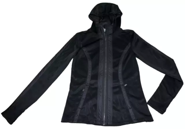 Athleta Verbier Black Softshell Hooded Full Zip Jacket Womens Size XS X-Small