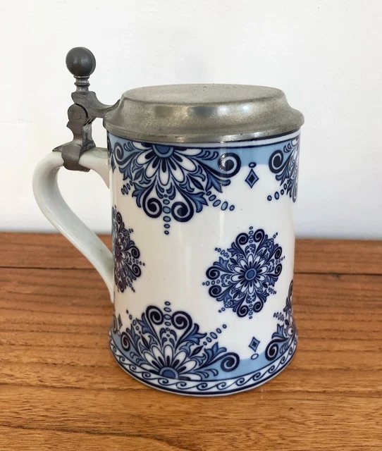 Antique vintage Beer stein, beer mug, German EchtKobalt Antique vintage Beer stein, beer mug, German EchtKobalt
