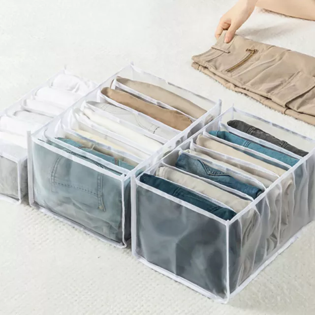 6/7/9 Grids Mesh Storage Box Closet Wardrobe Drawer Divider Clothes Organizer
