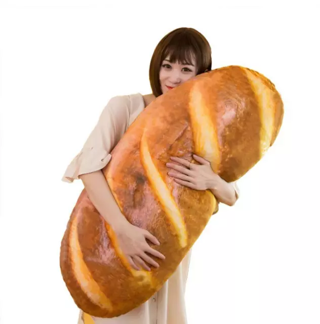 3D Simulation Bread Shape Big Pillow Soft Lumbar Back Cushion Plush Stuffed Toy