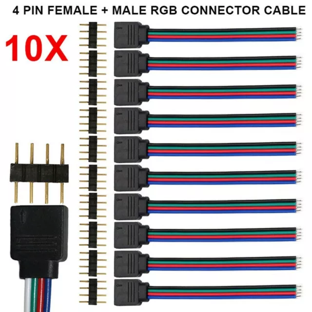 Câble connecteur 4 broches de haute qualité pour bande LED RVB lumière facile