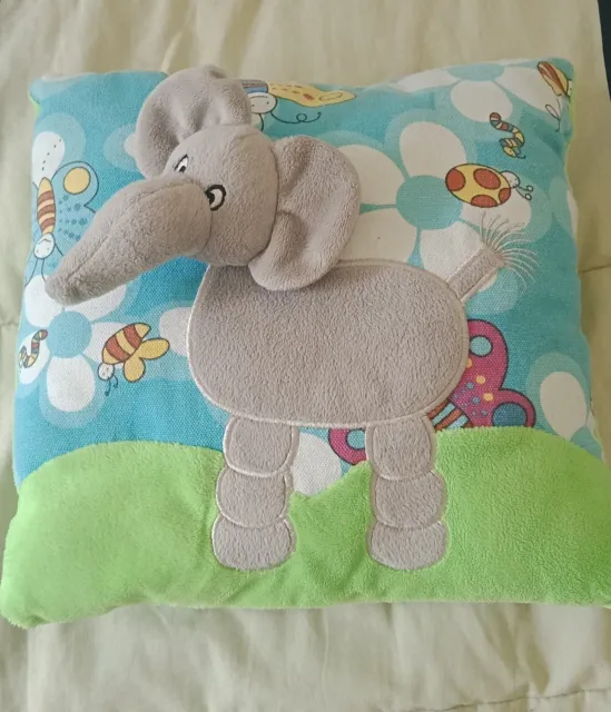 Childs Elephant 3D soft Pillow multi coloured boy or girl