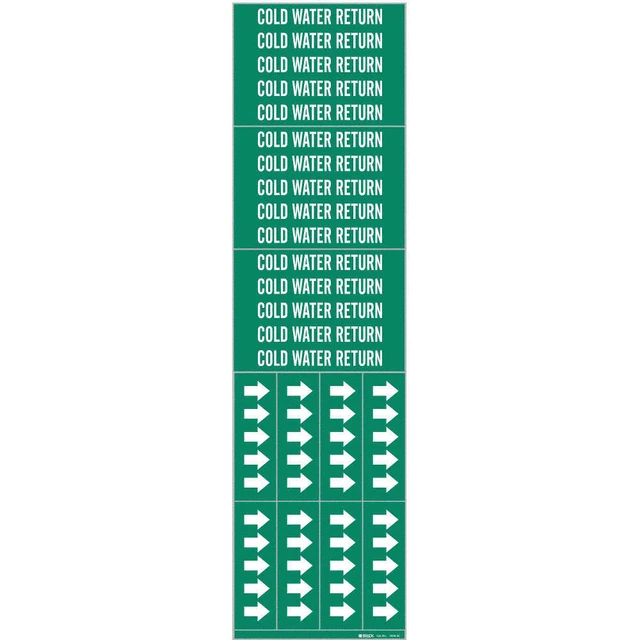BRADY 7056-3C Pipe Marker,Cold Water Return