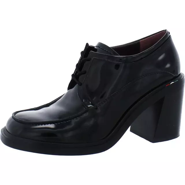 Franco Sarto Womens Preston Black Loafer Heels Shoes 7.5 Medium (B,M) BHFO 3910