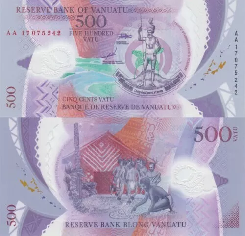 Vanuatu: 500 Vatu Banknote  P New 2017 UNC Polymer