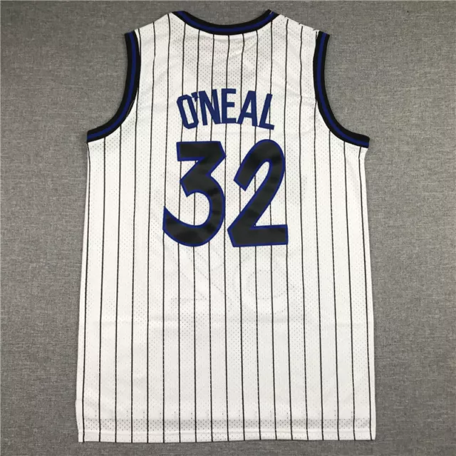 Klassisch Shaquille O'Neal #32 Orlando Magic Basketball Trikot Genäht Weiß 3