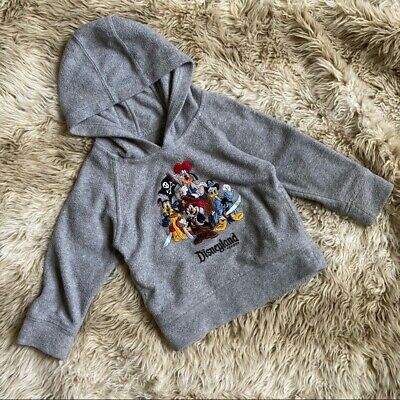 Disney parks mickey and gang pirate embroidered boy's hoodie XXS gray