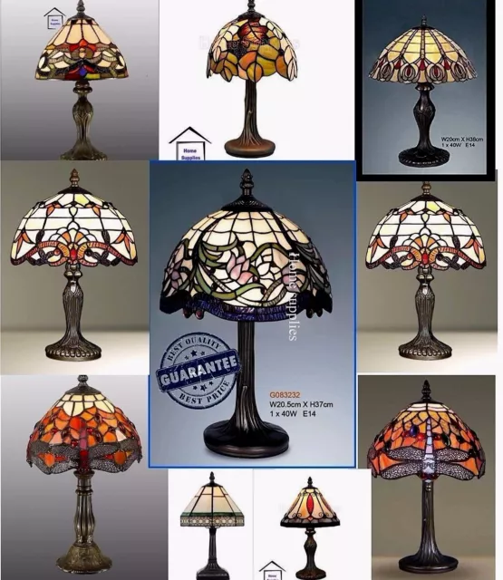 Tiffany Stunning Quality Style Hand Crafted Glass Table /Desk / Bedside Lamps