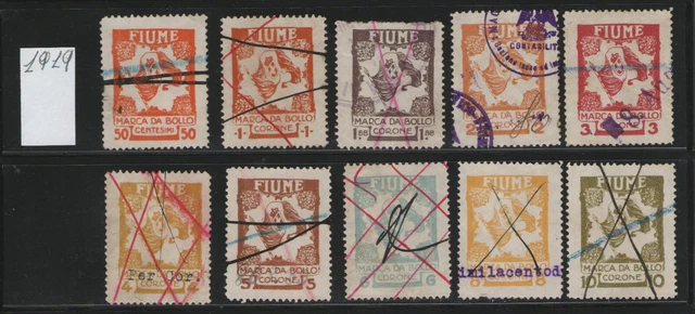 Italy - Revenue  Fiume Marche Da Bollo- 1919 Marche Fiume Emissione Definitiva