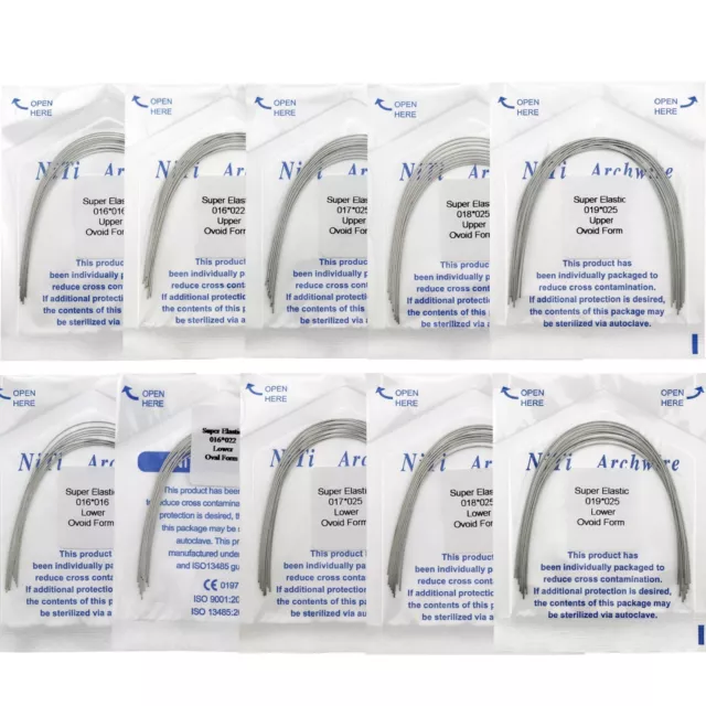Dental Orthodontic Niti Arch Wires Rectangular Ovoid Form Super Elastic U/L