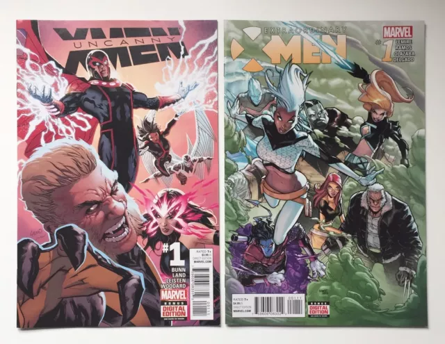 Extraordinary X-Men #1 & Uncanny X-Men #1 - 1st Prints - Marvel - NM - Bag/Board