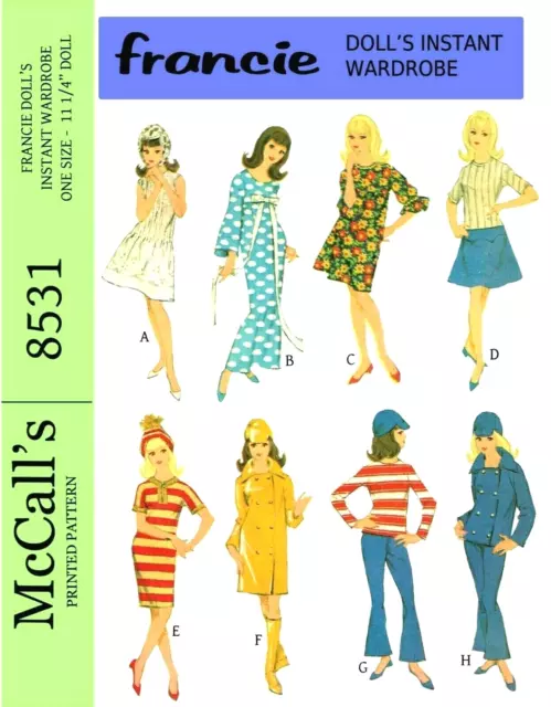 Vintage 1960s Barbie & Ken Clothes & Knitting Pattern Reproduction McCall's  7311