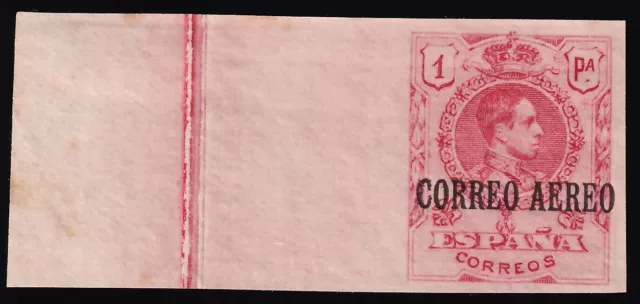 1920 Edifil. 296s, (*), 1 pts carmín, Borde de Hoja, SIN DENTRAR.  [Cat. 390€]