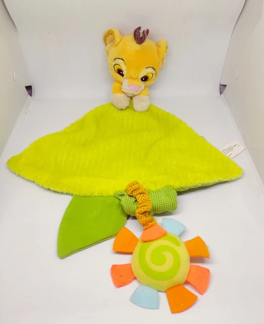 Doudou plat le roi lion Simba vert soleil DISNEY état neuf