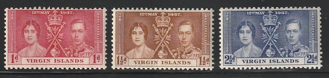 Virgin Is.    1937    Sc # 47-49    Coronation Issue    MNH    OG