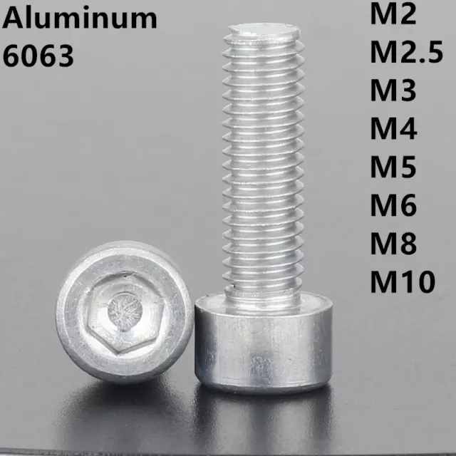 Aluminum Alloy 6063 Allen Bolts Hex Socket Cap Head Screws M2 M3 M4 M5 M6 M8 M10