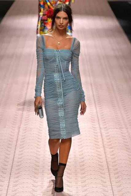 Dolce & Gabbana Runway Draped Bustier Midi Dress S/S 2019 (US6, IT42) RRP $3,499