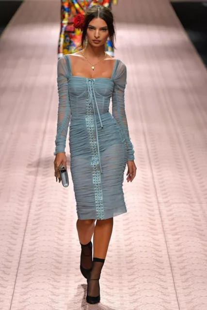 Dolce & Gabbana Runway Draped Bustier Midi Dress S/S 2019 (US6, IT42) RRP $3,499 Dolce & Gabbana Runway Draped Bustier Midi Dress S/S 2019 (US6, IT42) RRP $3,499