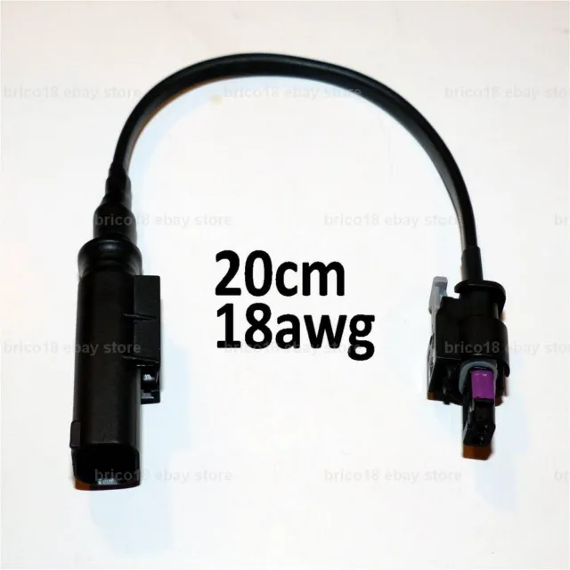 BMW Accessory Plug Cable 020cm/18awg/2p - R1200 R1250 GS RS RT S1000 XR F850