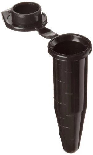 1.5mL Microcentrifuge Tubes with Graduations and Snap Cap Polypropylene Black...