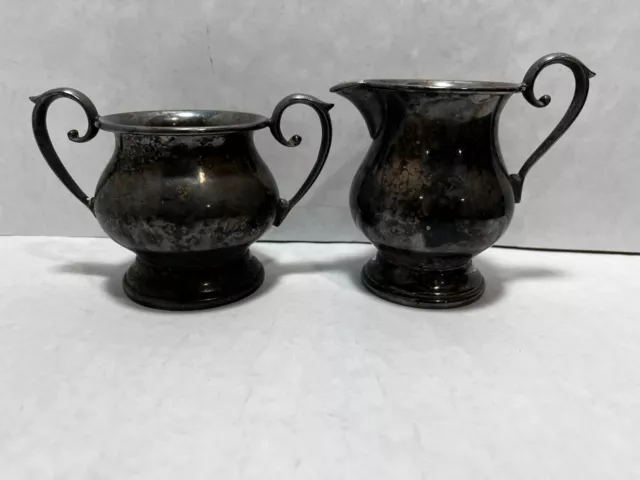 Sheffield Silver Plate Sugar and Creamer Set, Vintage