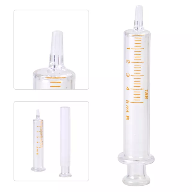 5ml Glasspritze Injektor Glas Syringe Spritze Spritzen mit Silicondichtung Neu