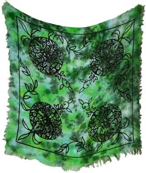 18" Green Greenman Altar Cloth Wiccan Pagan Altar Supply #95