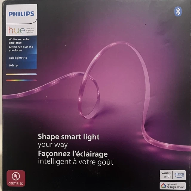 PHILIPS HUE INDOOR 10ft Smart LED Solo Lightstrip- White and Color ...
