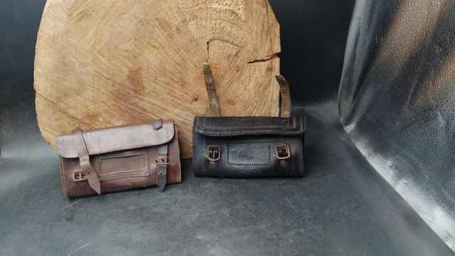 Ancienne Trousse/Sacoche à Outils Vélo En Cuir - Fabrication Française - Collector