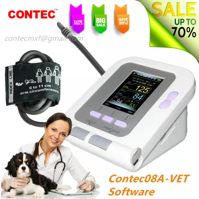CONTEC08A-VET Veterinary Use VET Animal Pets Blood Pressure Monitor with small  cuff with USB Software
