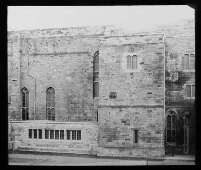 Glass Magic Lantern Slide BAMBURG CASTLE WALL C1910 NORTHUMBERLAND