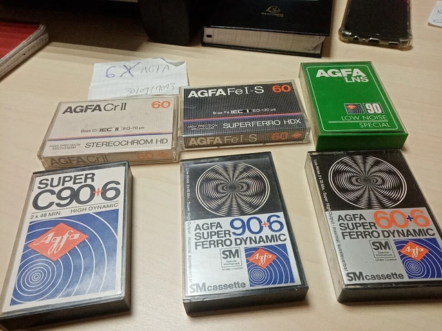 Lot De 10 Cassettes Audio Sony, BASF, Agfa - 60 Et 90 Min, Neuves Sous Blister