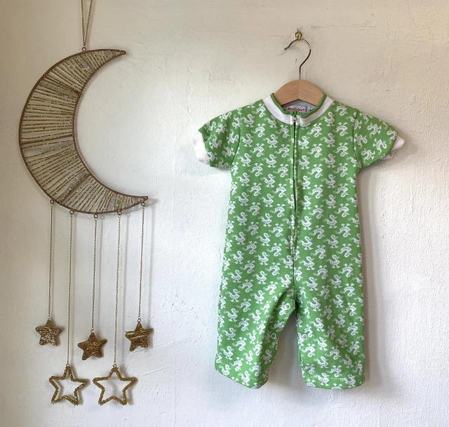 vtg Healthtex infant duck jumpsuit 9 months Green