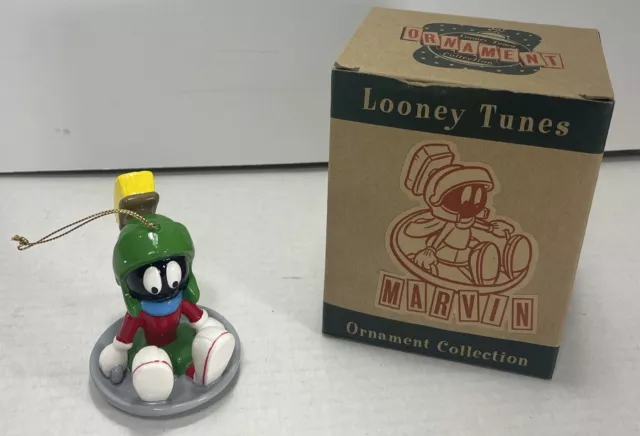 Vintage Looney Tunes Marvin The Martian Ornament Warner Brothers 1994 W/ Box