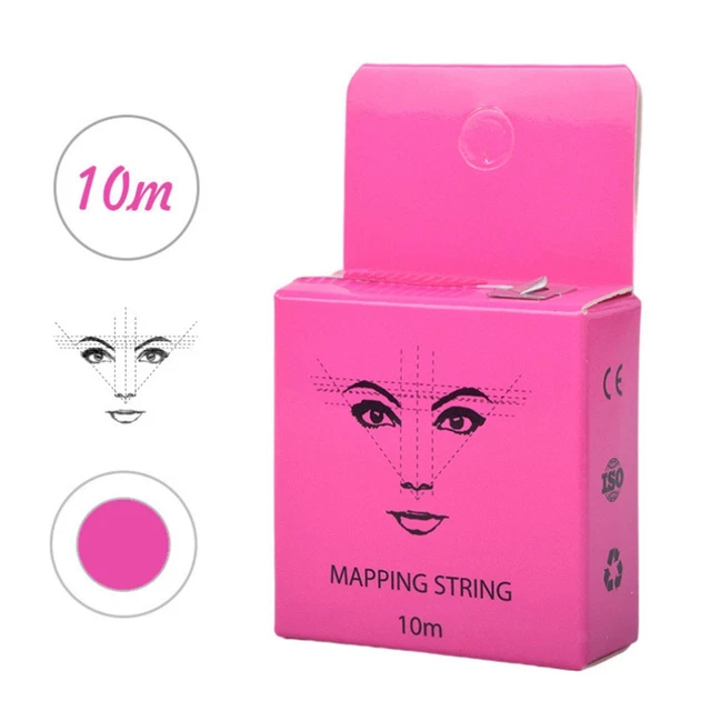10M PRE-INKED MAPPING String Beauty Tool Pink for Microblading Eyebrow ...