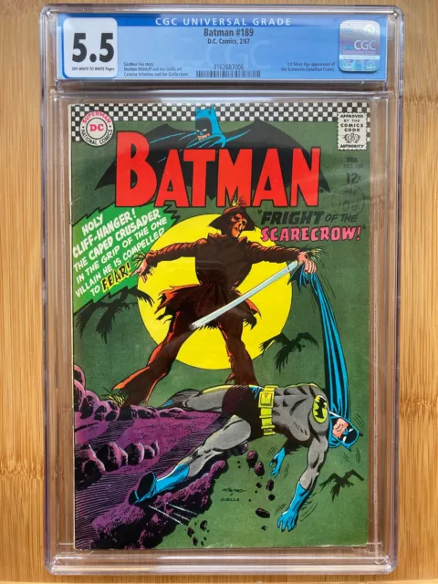 BATMAN No 189 (February 1967) CGC 5.5 1st Silver Age appearance of THE SCARECROW