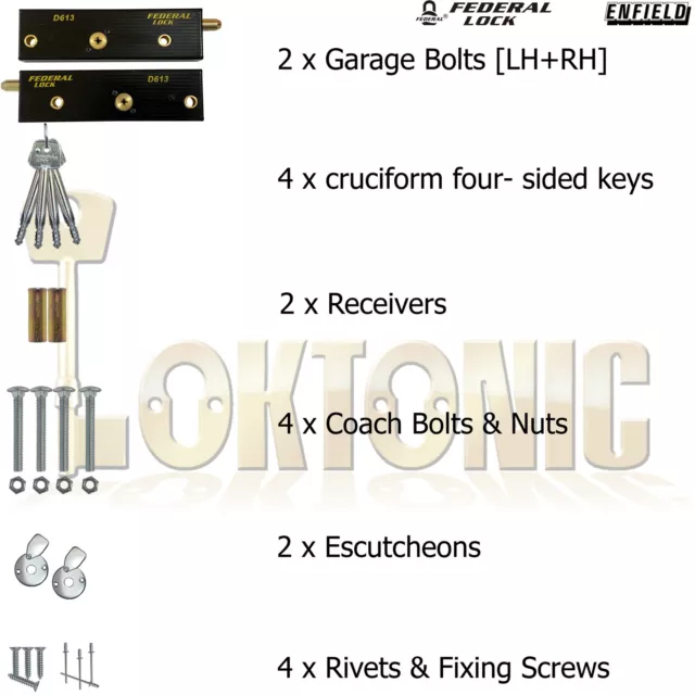 Federal Enfield Up And Over Garage Door Bolts Locks High Security Mk14 2024 2