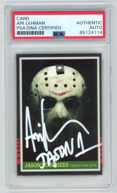 ARI LEHMAN "JASON 1" Signed Friday The 13th Jason Voorhees CARD + PSA Auto