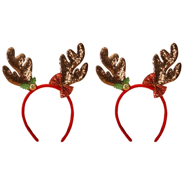 2x Weihnachten Geweih Haar Band Weihnachten Kopfstück Lustige Urlaub Stirnbänder
