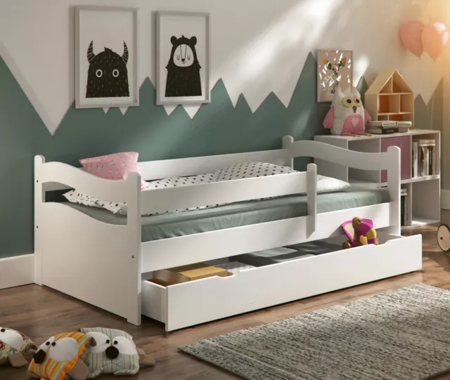 Kinderbett Abby NEU Massivholz Lattenrost Matratze Schublade 140 160 180 cm