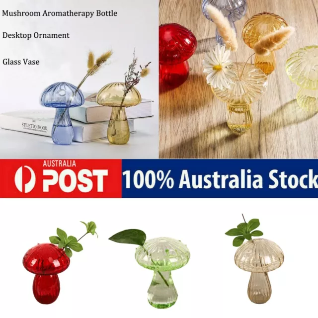 Mushroom Glass Vase Aromatherapy Bottle Creative Home Hydroponic Flower Table