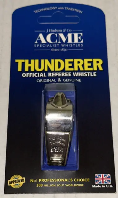 JB Hudson Co Acme Thunderer Official Referee Original Genuine Whistle No. 60.5