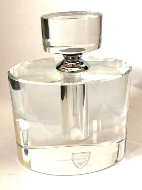 Orrefors Ice Collection Crystal Oval Perfume Bottle - Boxed