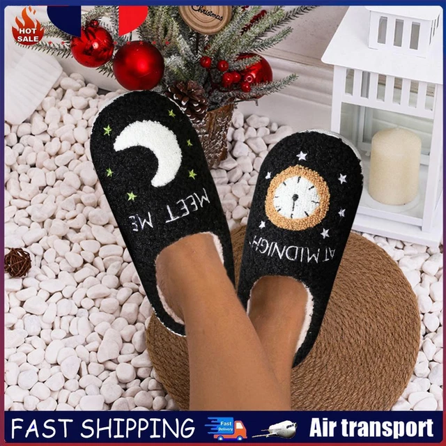 Chaussons Maison Confort Generisch Paire De Pantoufles En Coton Pour Homme Et Femme - Collection De Noël - Semelle Intérieure Douce Et Amortissante - Chaudes - Motif De Dessin Animé - Pour