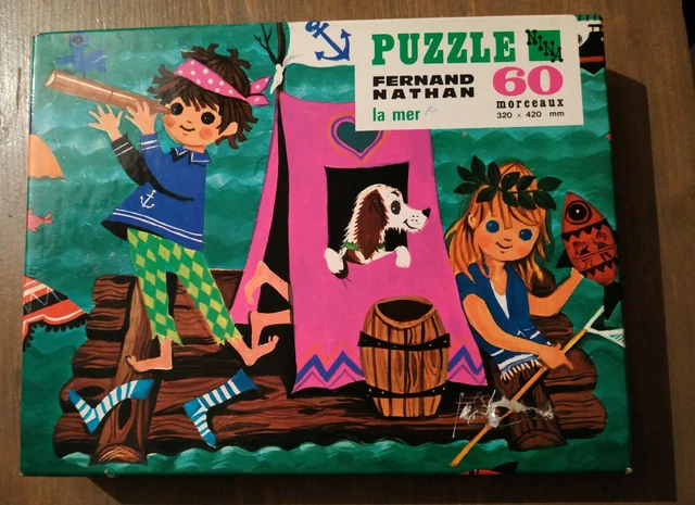 Puzzle NATHAN 'Le Lièvre Et La Tortue' (Fables De La Fontaine) - 45 Pièces - Occasion